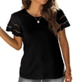 thumbnail image 2 of Camiseta informal de manga corta con encaje para mujer, camiseta de manga corta con encaje, mayor durabilidad, 2 of 6