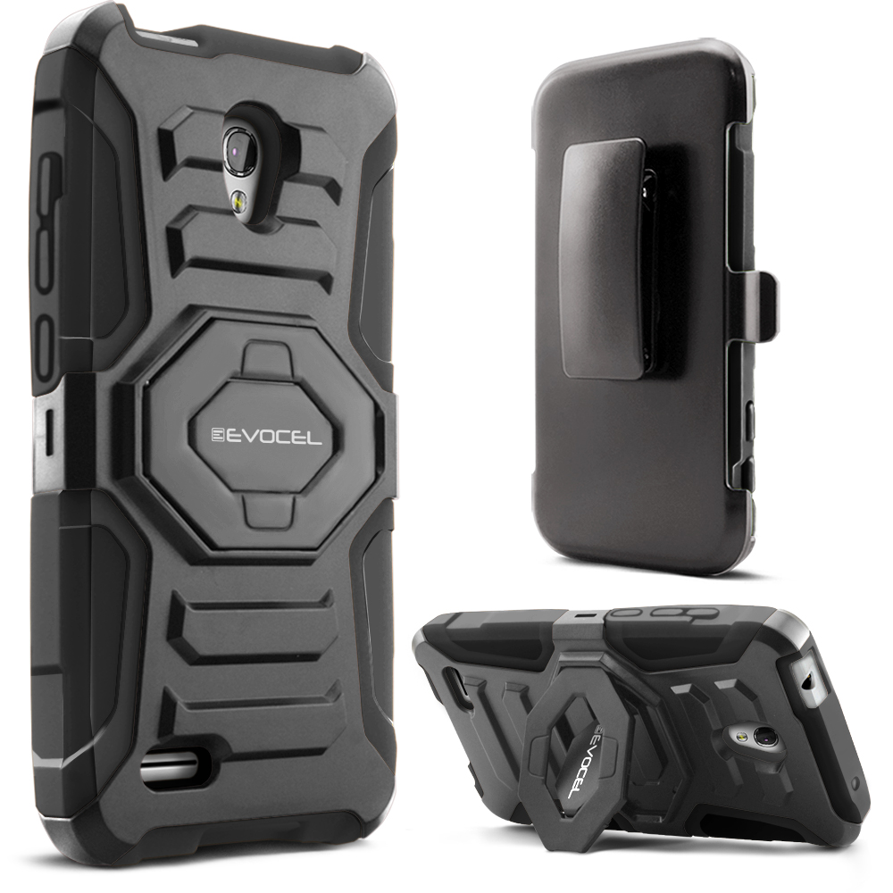 Alcatel Conquest Case, Evocel [Belt Clip Holster] [Kickstand