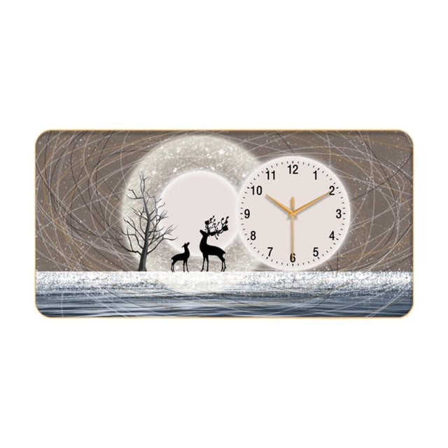 Cuadro decorativo de reloj de pared, reloj silencioso, elegante cuadro sobre lienzo, hogar moderno Estilo A
