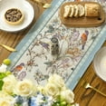 thumbnail image 4 of Blue Birds Flowers Blossom Table Runner, Seasonal Spring Floral Kitchen Dining Table Decoration for Home Party Decor Blue , Table Runner Blue , Table Runner Blue x, 4 of 7