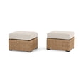 thumbnail image 2 of Better Homes & Gardens River Oaks All-Weather Wicker Outdoor Ottomans – 2 Pack, Natural, 2 of 7