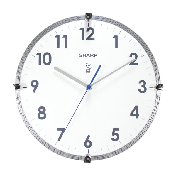 Sharp® Atomic Round Wall Clock 11 Whitesilver