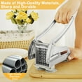 thumbnail image 6 of Retrok French Fry Cutter Stainless Steel Potato Chipper Fast Cutting Potato Chip Cutter with 36/46 Holes Blades Manual Food Slicer Dicer Multifunction Vegetable Fruit Chipper (Silver), 6 of 11