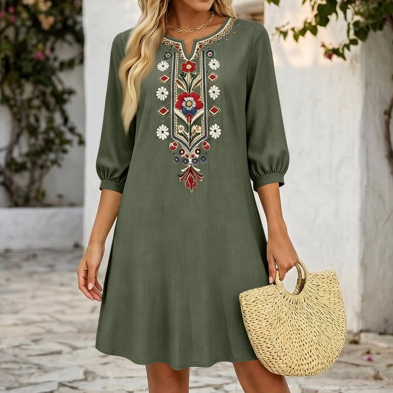 Summer Dresses for Women 2026 Dresses for Women Casual Tshirt Boho Dress Guest Dresses Wedding Short Sleeve Fashion Beach Vacation Clothes 2026 