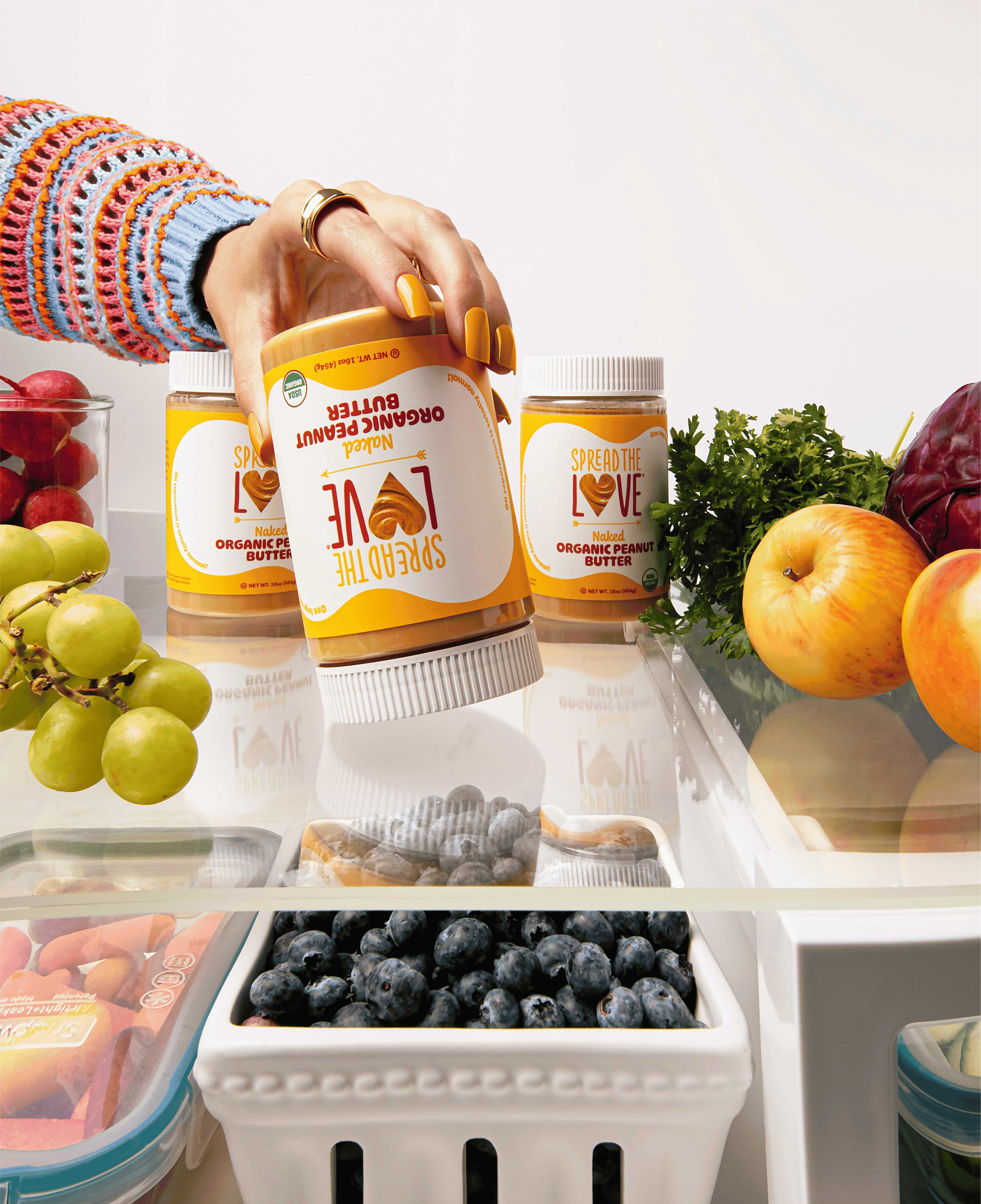 Organic Peanut Butter, Creamy, Palm-Oil Free, No Salt, 7g Protein, 16 oz, Spread The Love