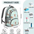 thumbnail image 5 of Highland Cow and Flower Print Backpack for School, Cute School Bag with Adjustable Shoulder Straps and Padded Back, 16.9"x12.6"x5.9", 5 of 5