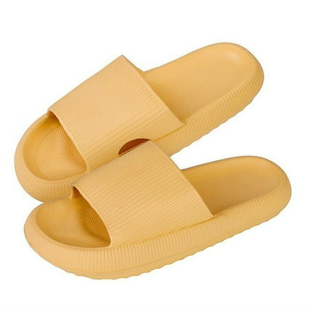 

QWZNDZGR New Couples Thick Platform Bathroom Slippers Summer Flip Flops EVA Soft Lovely Beach Ladies Slides Sandals Anti-Skid Men Slides