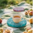 2 Pack Drink Coasters Transparent Coaster for Coffee Table, Desk ...