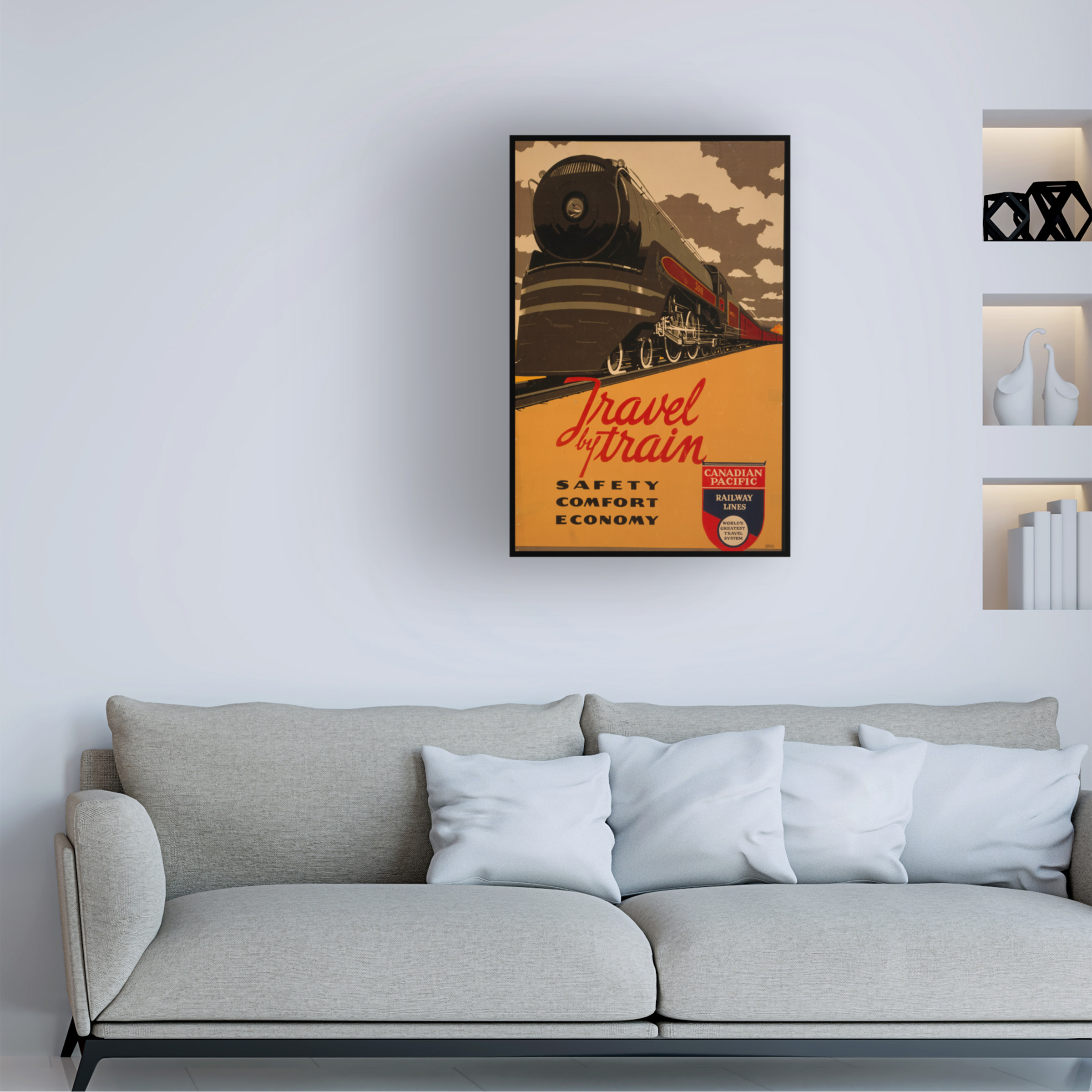 Travel By Train' Canvas Art by Vintage Apple Collection