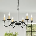 thumbnail image 6 of Gold Chandelier Hanging Pendant Light Fixtures Ceiling Mount 6-Light Modern Farmhouse Chandeliers for Dining room, 6 of 7