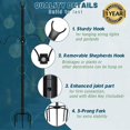 thumbnail image 7 of ABORON 4 Pack String Light Poles Stand for Outside, 5 Prong Fork Backyard Outdoor Lights Pole, Poles Stand for Patio, Garden, Christmas, Yard. (9 FT x 25 mm), 7 of 7