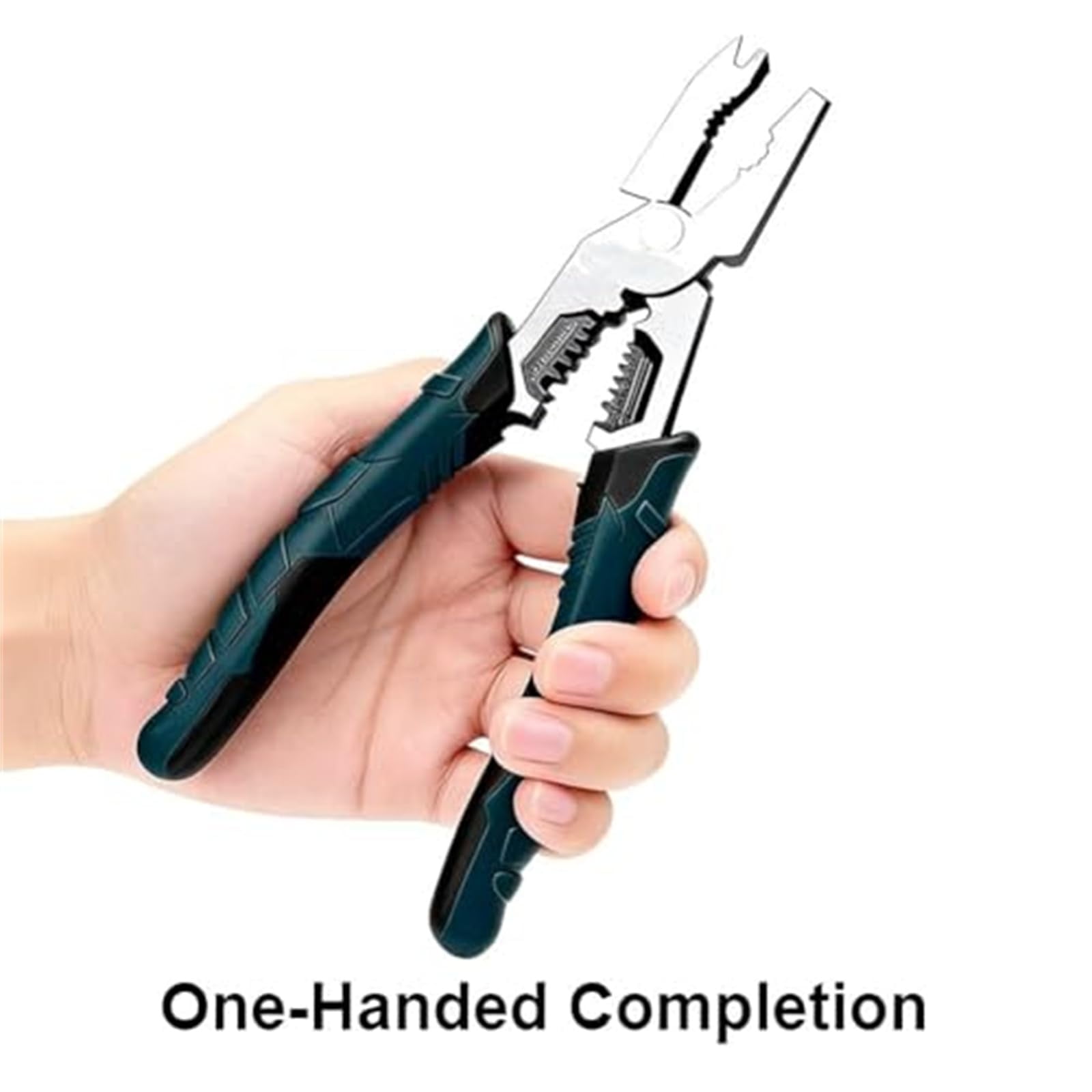 New Industrial-Grade Multi-Function Cutting Pliers, 9-in-1 CR-V Heavy-Duty Lineman Plier Tool—Compound Action Leverage Design, Nail Puller/Wire Cutter/Stripper