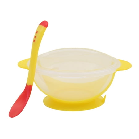 

wendunide baby spoons Children Bowl With Temperature Sensitive Spoon Set Children Training Bowl Bowl Children Bowl Set