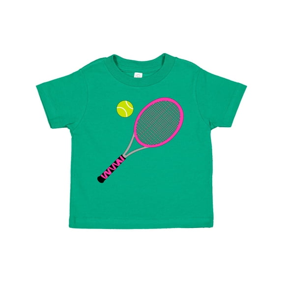 Inktastic Pink Tennis Racket and Ball Boys or Girls Toddler T-Shirt