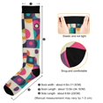 thumbnail image 3 of FORMRS Womens Knee High Socks Casual Long Thick Travel Daily Wear, 2 Pairs, Pink Geometric, 3 of 6