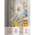 thumbnail image 6 of Daisy Spring Floral Sheer Curtains 72 Inch Length 2 Panels Set Window Treatments, Farmhouse Botanical Bees Elegant Rod Pocket Semi Curtains for Living Room/Bedroom/Kitchen Décor, 104"W x 72"L, 6 of 7