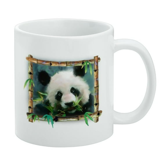 Panda Bear Bamboo White Mug