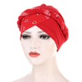 thumbnail image 4 of Charmgo Baseball Cap Clearance, Chemo Headwear Ethnic Pre-Tied Twisted Braid Hair Cover Wrap Headwear Golf Hat, Trucker Hat for Women Red One Size, 4 of 4