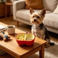 thumbnail image 6 of Ceramic Pet Dog Bowls,Apple Shaped 2 in 1 Pet Feeding Bowls and Water Bowl for Small Dogs,Cute Household Pet Daily Feeding Supply, 6 of 6