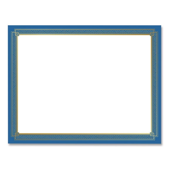 Tree Free Award Certificates 8.5 x 11 White with Elegant Blue/Gold Border 15/Pack 49949