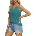 thumbnail image 5 of MESSUEN Camisole Tops for Women's Tank Tops Loose Fit V-neck Camisole Women's Solid Color V Neck Lace Camisole Summer Fashion Casual Top for Women Womens Summer Tops Mint Green M, 5 of 6