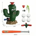thumbnail image 2 of 360° Roating Spray Water Sprinkler Baseball Toy Set with 2 Sprinkler Heads,  2 in 1 Splash T Ball Game Sprinkler for Kids Outdoor Play (Cactus), 2 of 6
