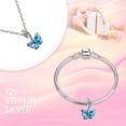 thumbnail image 3 of 925 Sterling Silver Charm for Women Bracelets Necklace Free Butterfly Blue Gem Dangle Charm Gift, 3 of 6