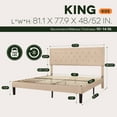 thumbnail image 5 of Amolife King Bed Frame with Adjustable Headboard, Fabric Upholstered Platform Bed, No Box Spring Required, Beige, 5 of 8