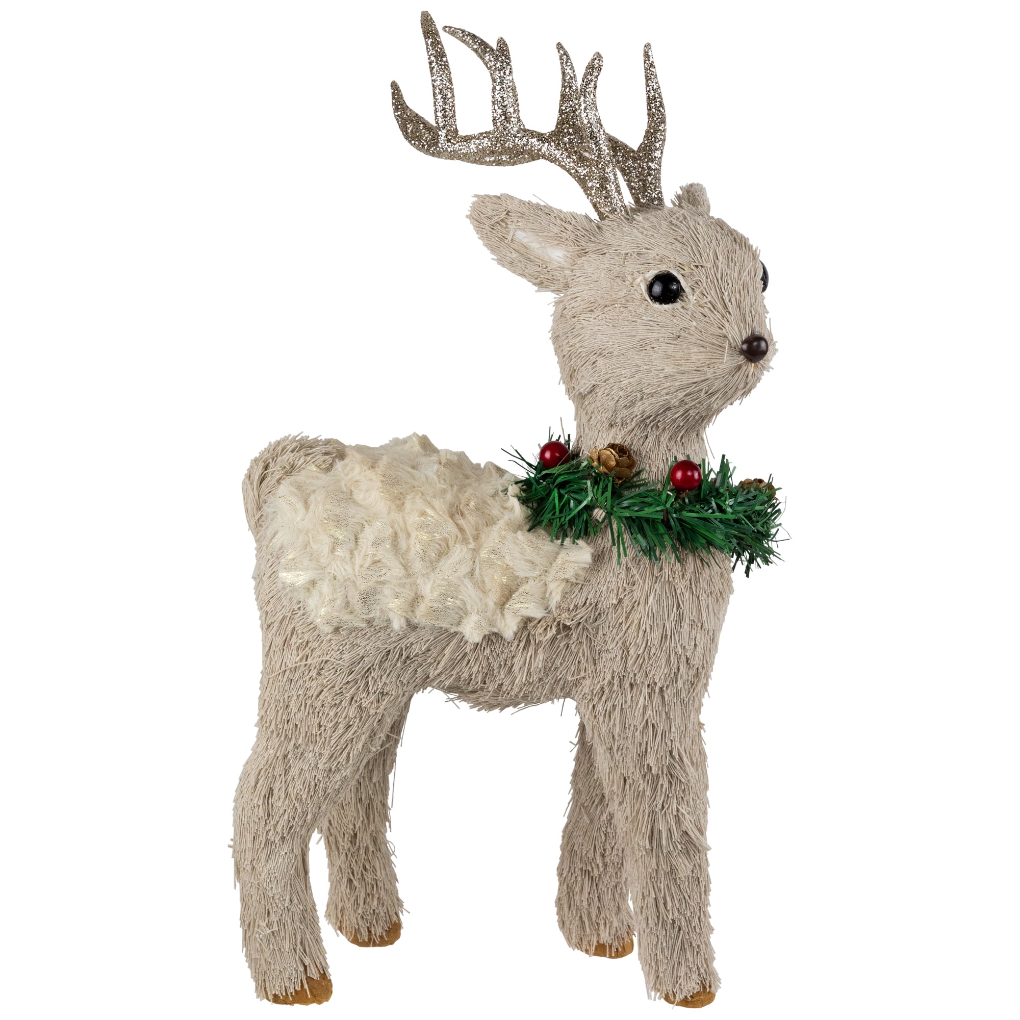 Northlight Woodland Reindeer with Wreath Christmas Figure - 13.75"