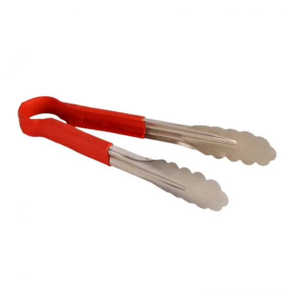 Truecraftware – 10- inch Stainless Steel Tong, with Red Non-Slip Handles