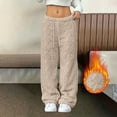 thumbnail image 2 of Women's Cable Knit Sweater Pants Loungewaer Long Harem Pants Color: Beige Size: S, 2 of 6