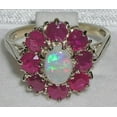 thumbnail image 4 of LBG 925 Sterling Silver Natural Opal and Ruby Womens Promise Ring - Size 5.5, 4 of 4