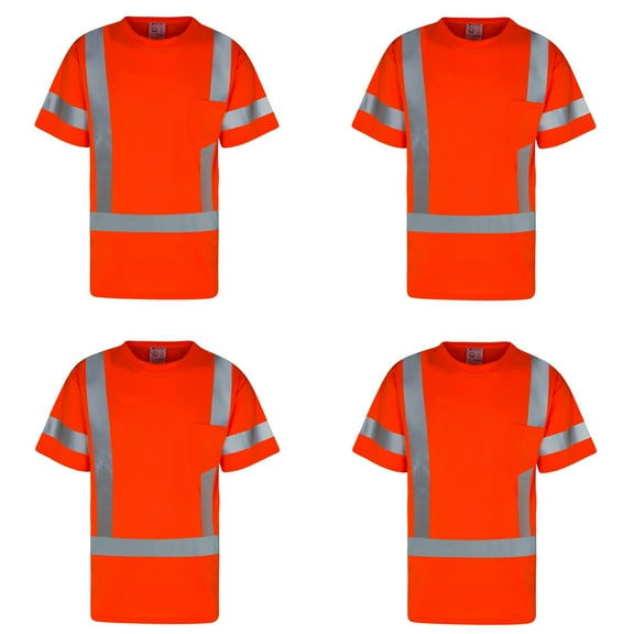 4Pack Everyday ANSI Class 3 Short Sleeve T-Shirt (ORANGE)