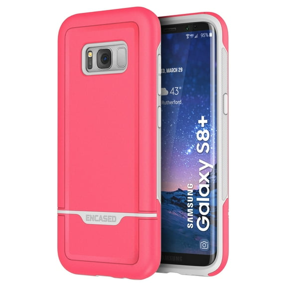 Galaxy S8 Plus Case (S8 ) Rebel Series, Heavy Duty (dual-layer) Impact Armor By Encased (Samsung S8 )(Pink)