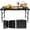 Black, variant on Portable Plastic Folding Table 4ft/6ft/8ft Heavy Duty White Black Picnic Dining Table Fold-in-Half for Camp Party Kitchen Indoor Outdoor (White, 4FT)