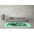 thumbnail image 3 of Ahgly Company Indoor Round Abstract Turquoise Blue Contemporary Area Rugs, 7' Round, 3 of 4