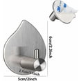 thumbnail image 3 of Gancho para toalla autoadhesivo, gancho adhesivo para bata de baño, gancho para toalla de acero inoxidable, albornoz para cocina, baño, sala de estar, toallas colgantes, ropa y trabajo, 3 of 4