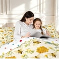 thumbnail image 4 of Erosebridal Watercolor Bee Twin Comforter Sets,Vintage Sunflower Floral Bedding Set,Cream Orange,Polkadot Reversible,2 Pieces,1 Comforter and 1 Pillowcase, 4 of 7