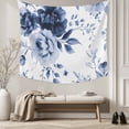 thumbnail image 5 of Blue Floral Art Tapestry for Bedroom Wall Hanging Tapestry, Watercolor Botanical Spring Flowers Ceiling Backdrop Tapestries Poster Blanket Wall Decor for Teens Room Living Room Dorm 51" x 59", 5 of 8