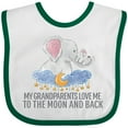 thumbnail image 3 of Inktastic My Grandparents Loves Me to the Moon and Back Elephants Boys or Girls Baby Bib, 3 of 4