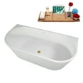 thumbnail image 4 of 67" Streamline B-404-156-BGL Soaking Freestanding Tub and Tray With Internal Drain in Brushed Gold, 4 of 10