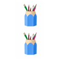 thumbnail image 4 of Seitruly Plástico Extraíble Suministros para estudiantes Forma de lápiz Portalápices de doble azul 2piezas, 4 of 5