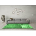 thumbnail image 3 of Ahgly Company Indoor Square Patchwork Emerald Green Transitional Area Rugs, 5' Square, 3 of 4
