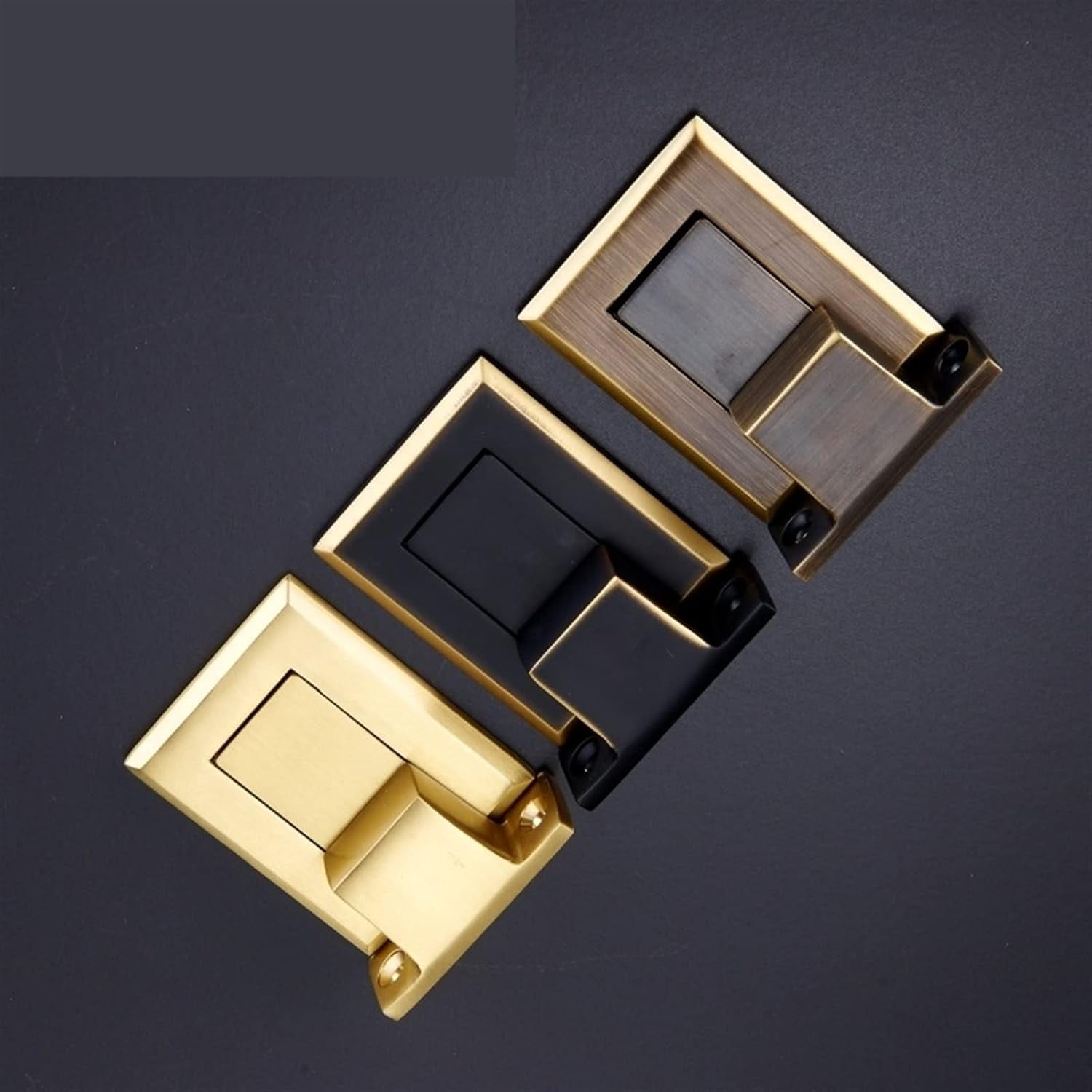 Brass Door Stops Punch Free Invisible Magnetic Door Holder Underfloor Heating Door Bumper Catch Free Tapes 1Pcs