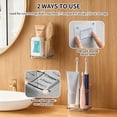 thumbnail image 2 of Januofit Toothbrush Holders for Bathrooms, 3 Slots Detachable Electric Toothbrush Holder Wall Mounted with Divider, Removable Tooth Brush and Toothpaste Holder Organizer for Bathroom/Kitchen/Office, 2 of 9
