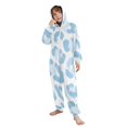 thumbnail image 5 of Blue Leopard Print Pattern One Piece Pajamas Soft Jumpsuit Cozy Sleep and Play Romper Zipper and Pockets 13-14Y, 5 of 8