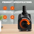 thumbnail image 3 of Bomba de agua Simple Deluxe, 400 GPH, 30 W, cabezal de potencia sumergible, 3 of 8