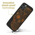thumbnail image 3 of Case Yard Wooden Case for iPhone-12/12-Pro Soft TPU Silicone cover Slim Fit Shockproof Wood Protective Phone Cover for Girls Boys Men and Women Supports Wireless Charging Diamond Skull Design, 3 of 7