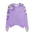 thumbnail image 4 of Jovatis Haut de Noël pour Femmes, Chandail Imprimé Arbre de Noël pour Femmes, Chandail en Molleton Fin à Manches Longues Col Rond /chemise/violet, (TG), 4 of 4