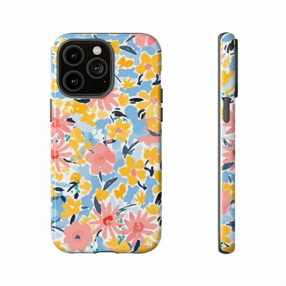 Bright Floral iPhone Case, Vibrant Wildflower Design, Colorful Spring Pattern Phone Cover - Phone Case for iPhone 16 15 14 13 12 11 Pro Max